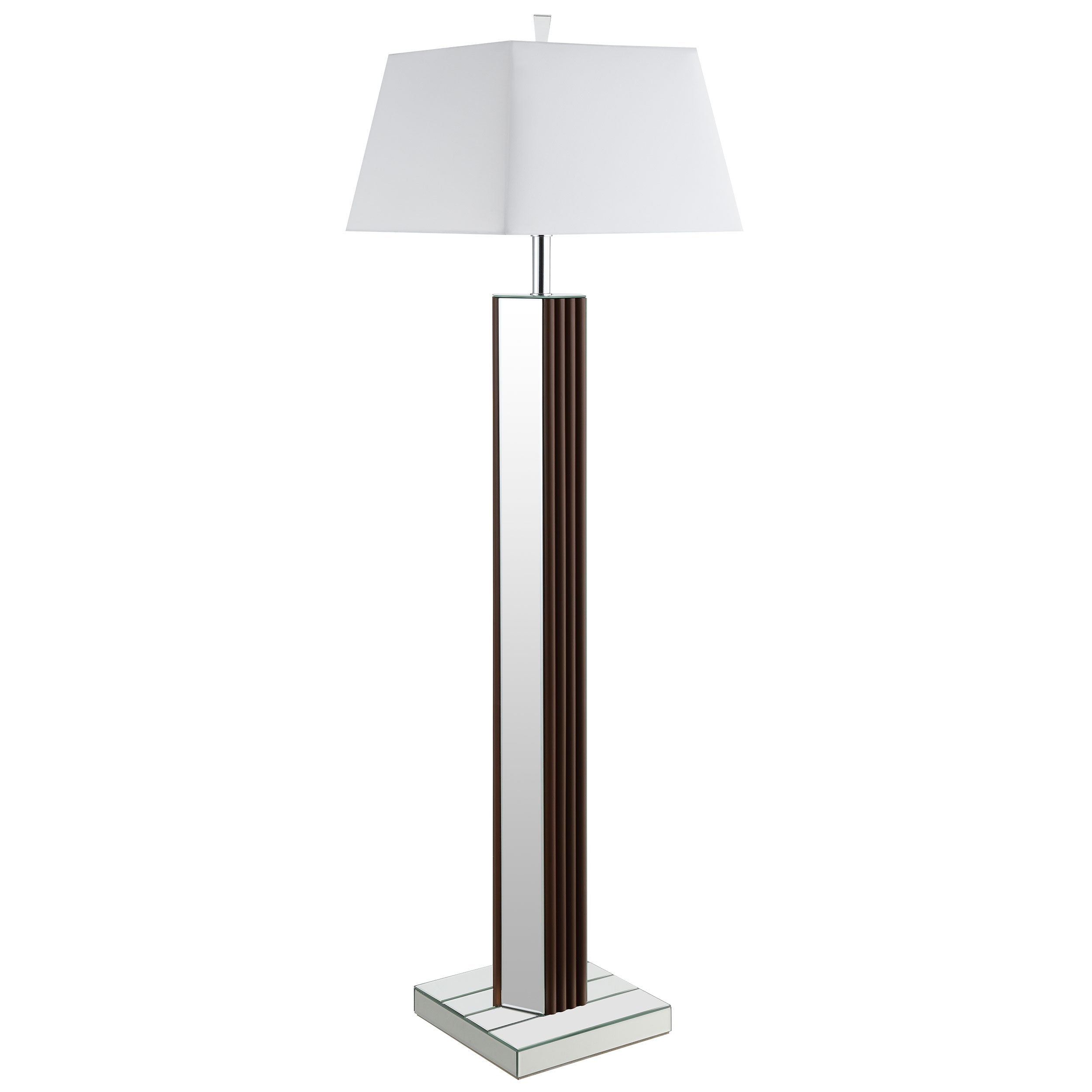 Orleans Furniture - Coaster - Elena 67-inch Square Tapered Mirrored Floor Lamp Brown - 920178