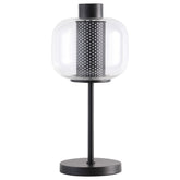 Orleans Furniture - Coaster - Ingrid 22-inch Glass Shade Bedside Table Lamp Black - 920211