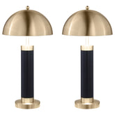 Orleans Furniture - Coaster - Conroe 28-inch Dome Shade Pillar Table Lamp Black (Set of 2) - 920229