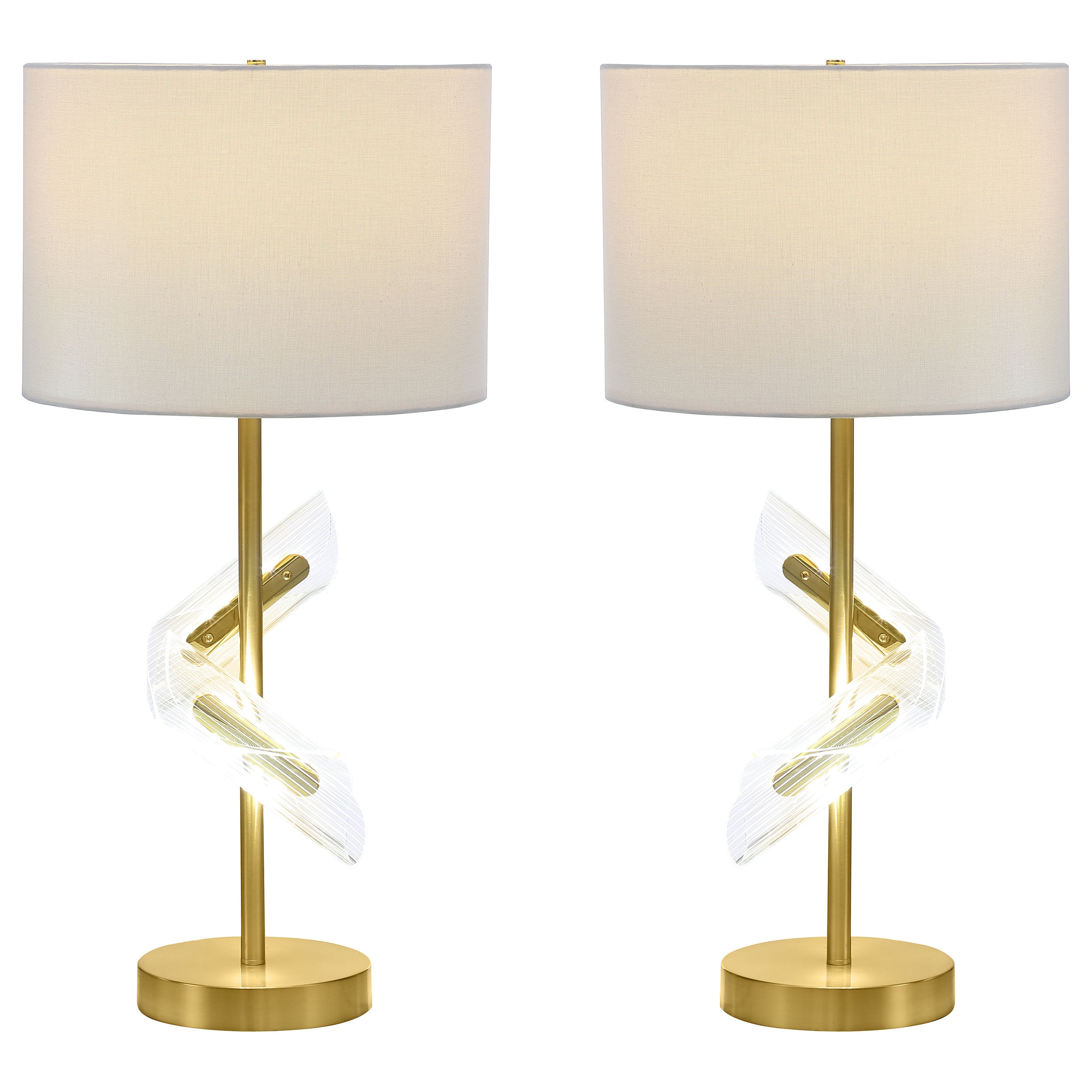 Orleans Furniture - Coaster - Kingsley 30-inch Drum Shade Table Lamp Gold (Set of 2) - 920238