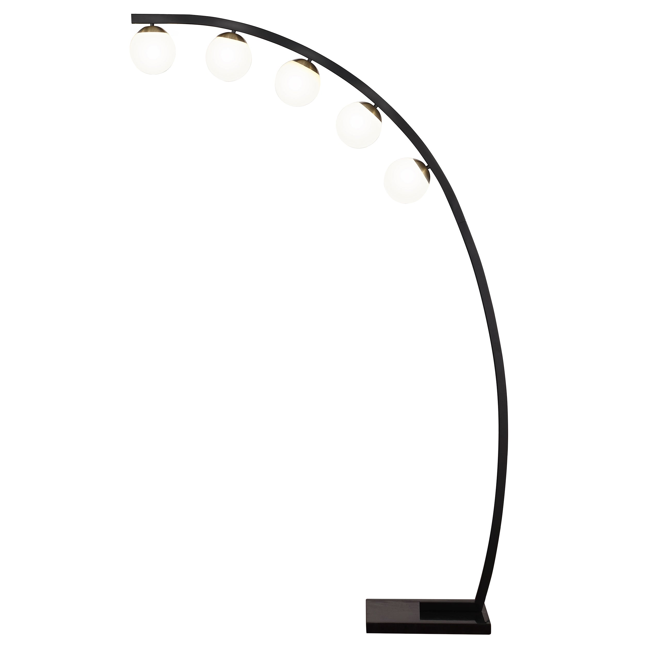 Orleans Furniture - Coaster - Cody 78-inch Spherical 5-light Arc Metal Floor Lamp Black - 920242
