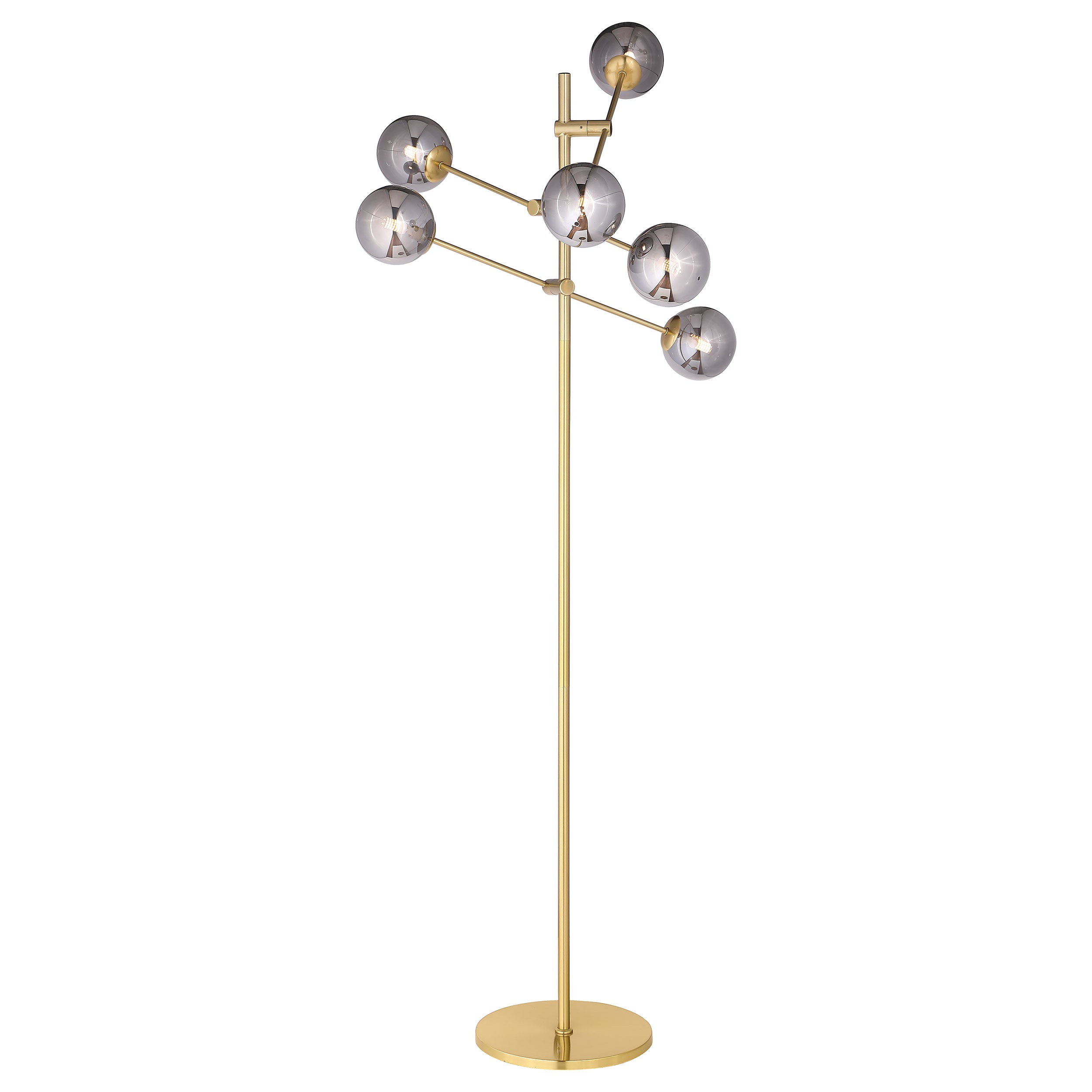 Orleans Furniture - Coaster - Exline 62-inch Molecular Smoked Orb Metal Floor Lamp Gold - 920248