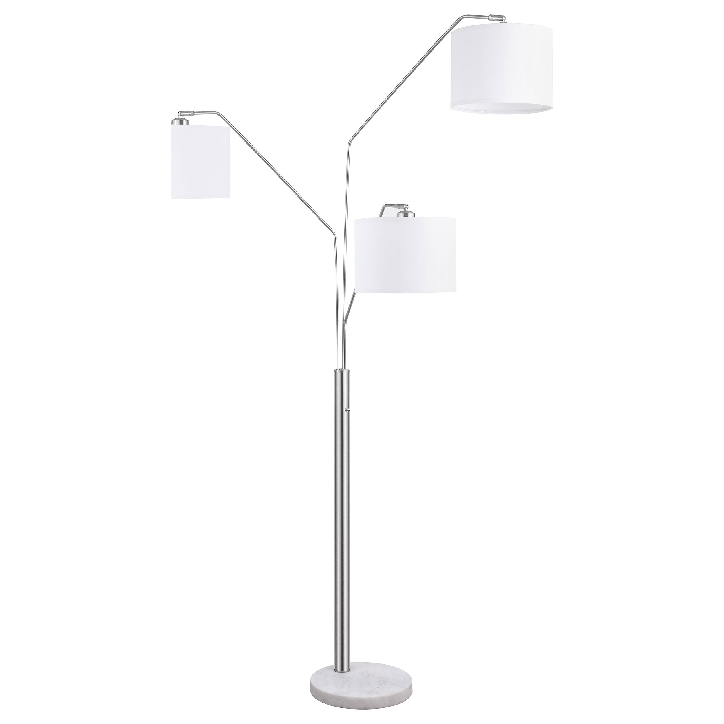 Orleans Furniture - Coaster - Jirou 84-inch Drum Shade Tree Floor Lamp Satin Nickel - 923238