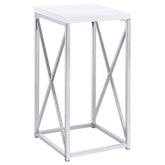 Orleans Furniture - Coaster - Edmund Square Accent Side Table White High Gloss and Chrome - 930014