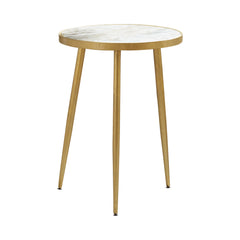 Orleans Furniture - Coaster - Acheson Round Marble Top Side Table White and Gold - 930060