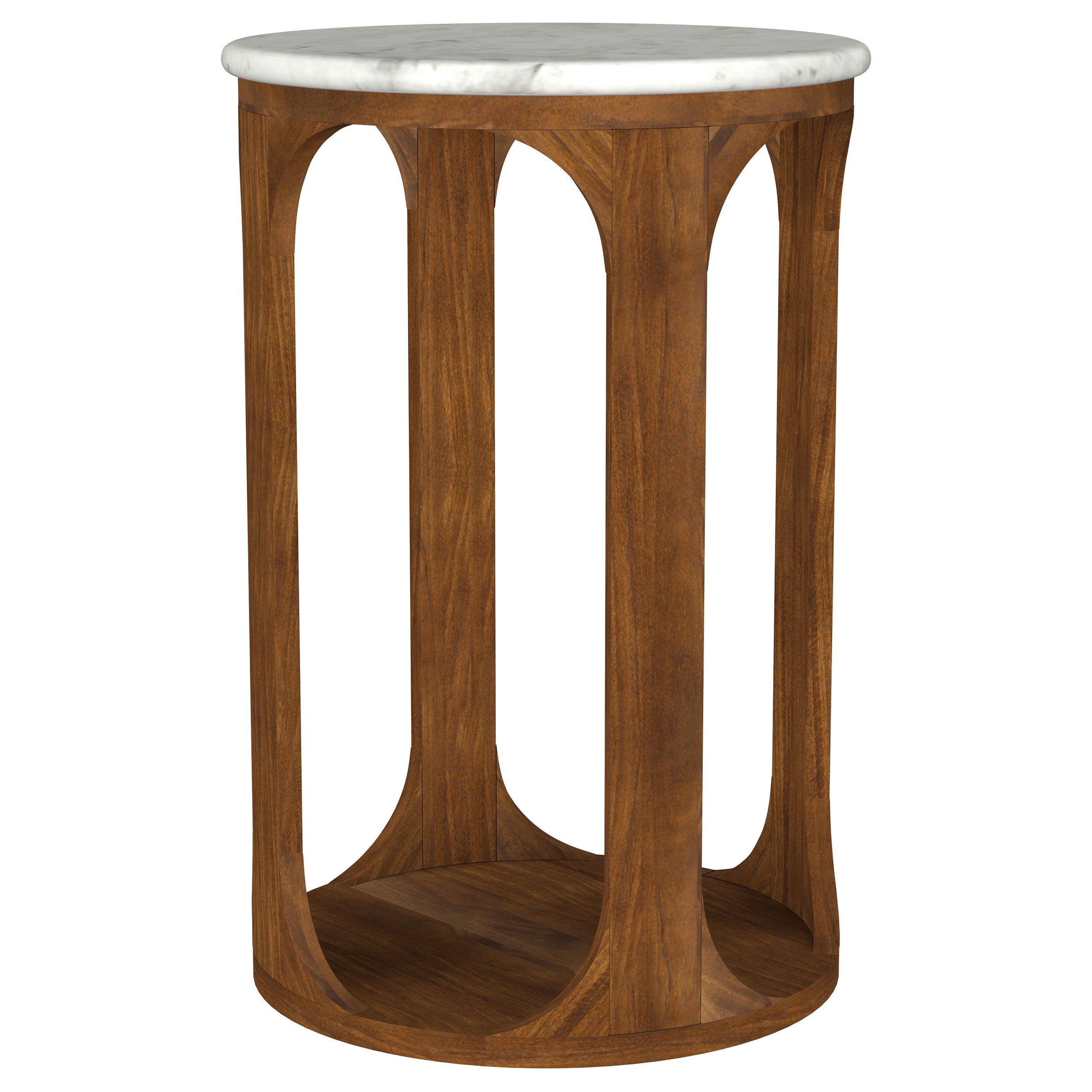 Orleans Furniture - Coaster - Berkeley Round Marble Top Side Table White and Brown - 930080