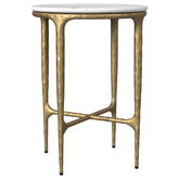 Orleans Furniture - Coaster - Baldwin Round Marble Top Side Table White and Gold - 930081