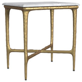 Orleans Furniture - Coaster - Baldwin Rectangular Marble Top Side Table White and Gold - 930091
