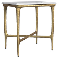 Orleans Furniture - Coaster - Baldwin Rectangular Marble Top Side Table White and Gold - 930091