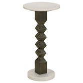 Orleans Furniture - Coaster - Colette Round Marble Top Side Table White and Dark Grey - 930190