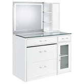 Orleans Furniture - Coaster - Flora 2-drawer Vanity Set with LED Mirror White High Gloss - 930218