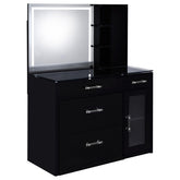 Orleans Furniture - Coaster - Flora 2-drawer Vanity Set with LED Mirror Black High Gloss - 930219