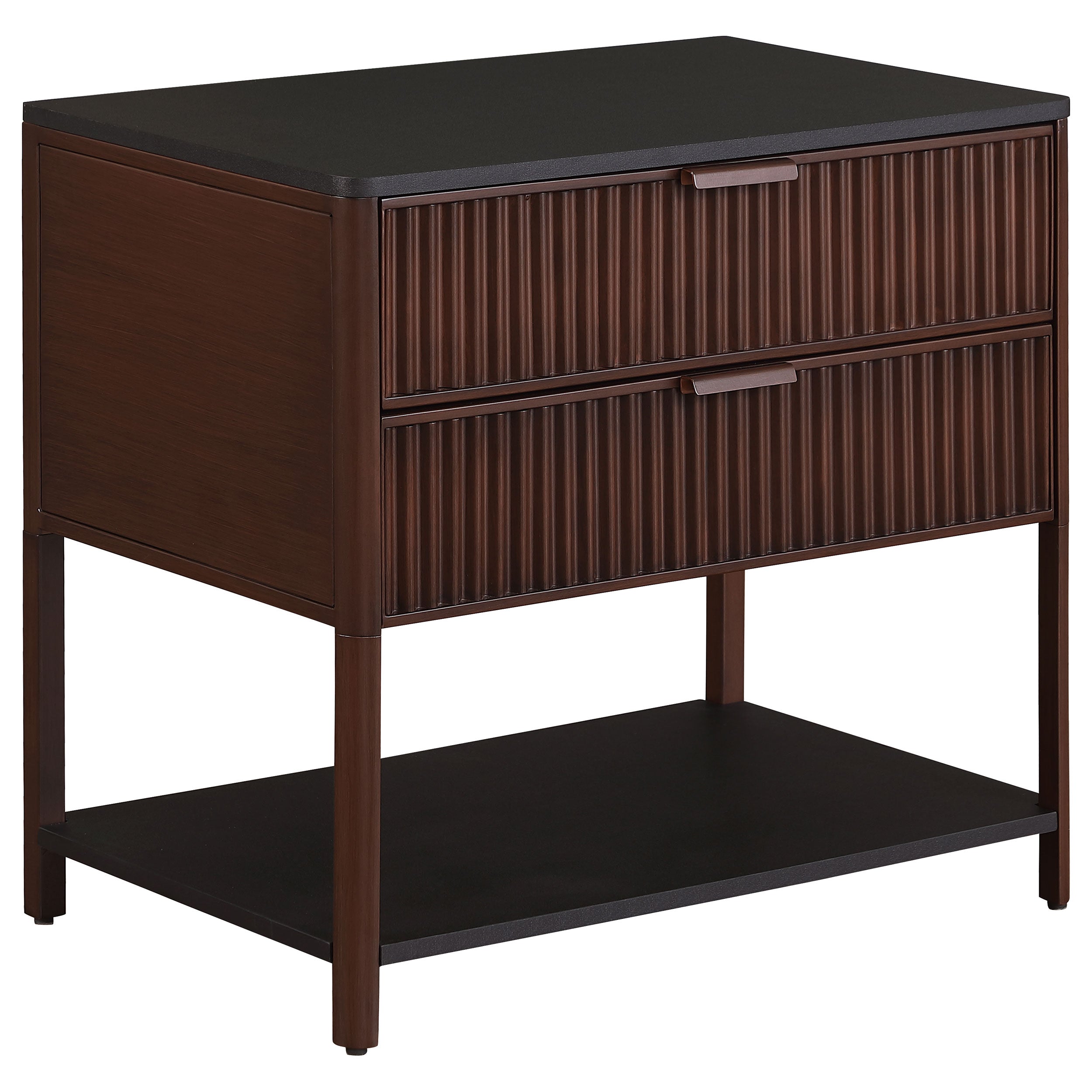 Orleans Furniture - Coaster - Zimmerlee 2-drawer Side Table with Shelf Rust Brown - 930221
