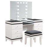 Orleans Furniture - Coaster - Talei 6-drawer Vanity Set with Lighting Black and White - 930244