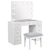 Orleans Furniture - Coaster - Regina Makeup Vanity Table Set with Lighting White - 930245