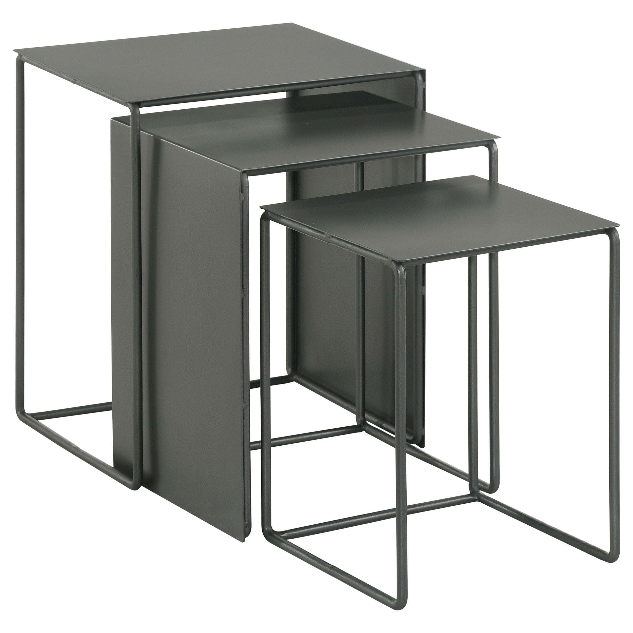 Orleans Furniture - Coaster - Imez 3-piece Rectangular Metal Nesting Table Set Grey - 930250
