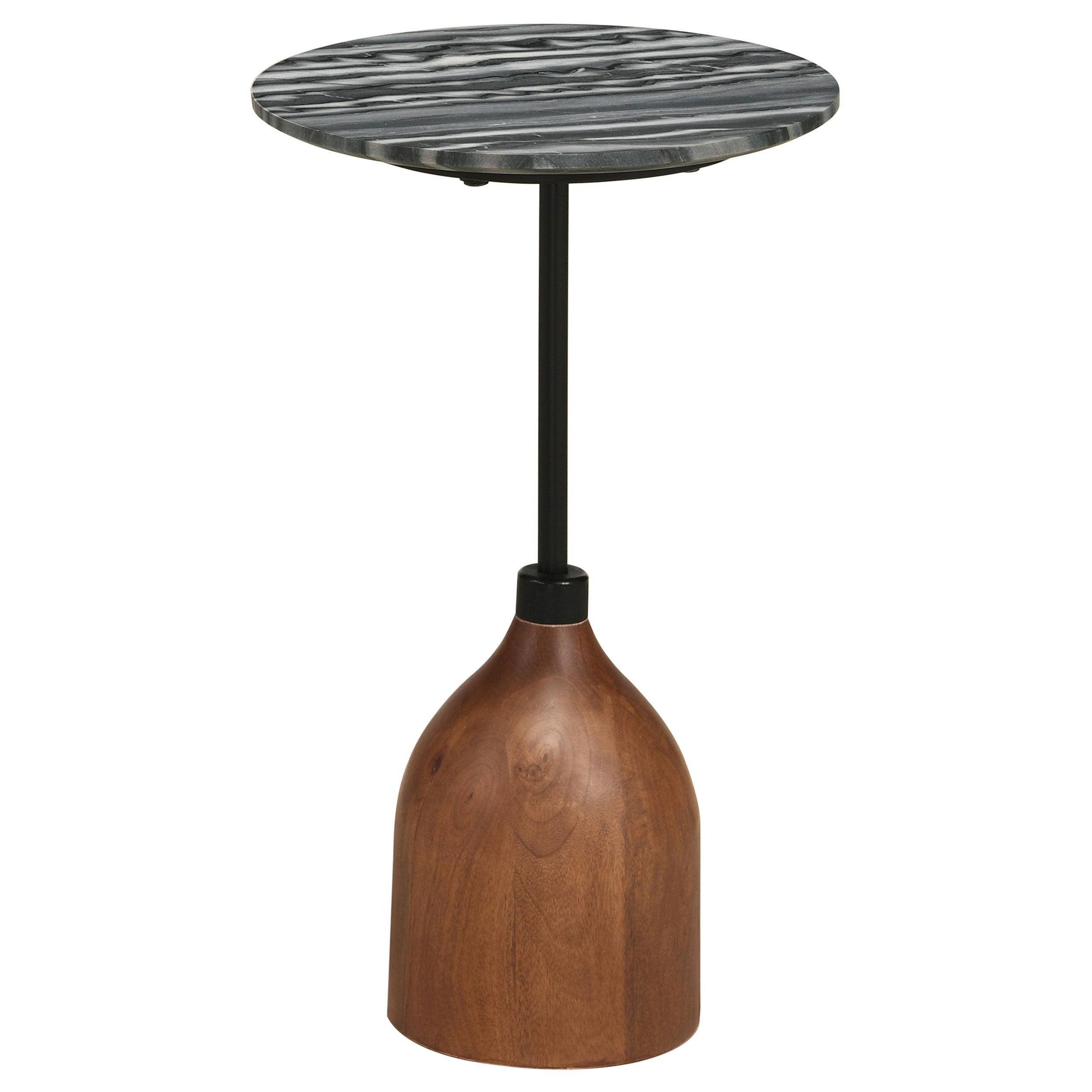 Orleans Furniture - Coaster - Ophelia Round Marble Top Accent Side Table Black - 930253