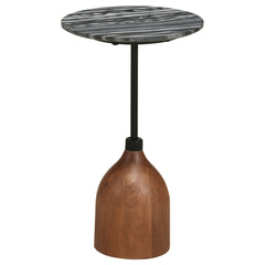 Orleans Furniture - Coaster - Ophelia Round Marble Top Accent Side Table Black - 930253