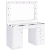 Orleans Furniture - Coaster - Acena 7-drawer Vanity Set with Lighting White High Gloss - 931143