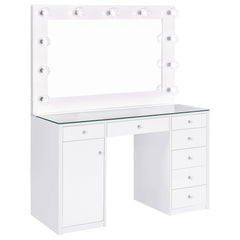 Orleans Furniture - Coaster - Acena 7-drawer Vanity Set with Lighting White High Gloss - 931143