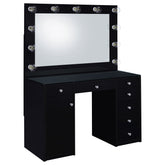 Orleans Furniture - Coaster - Acena 7-drawer Vanity Set with Lighting Black High Gloss - 931144