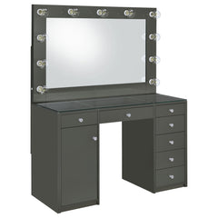 Orleans Furniture - Coaster - Acena 7-drawer Vanity Set with Lighting Grey High Gloss - 931145