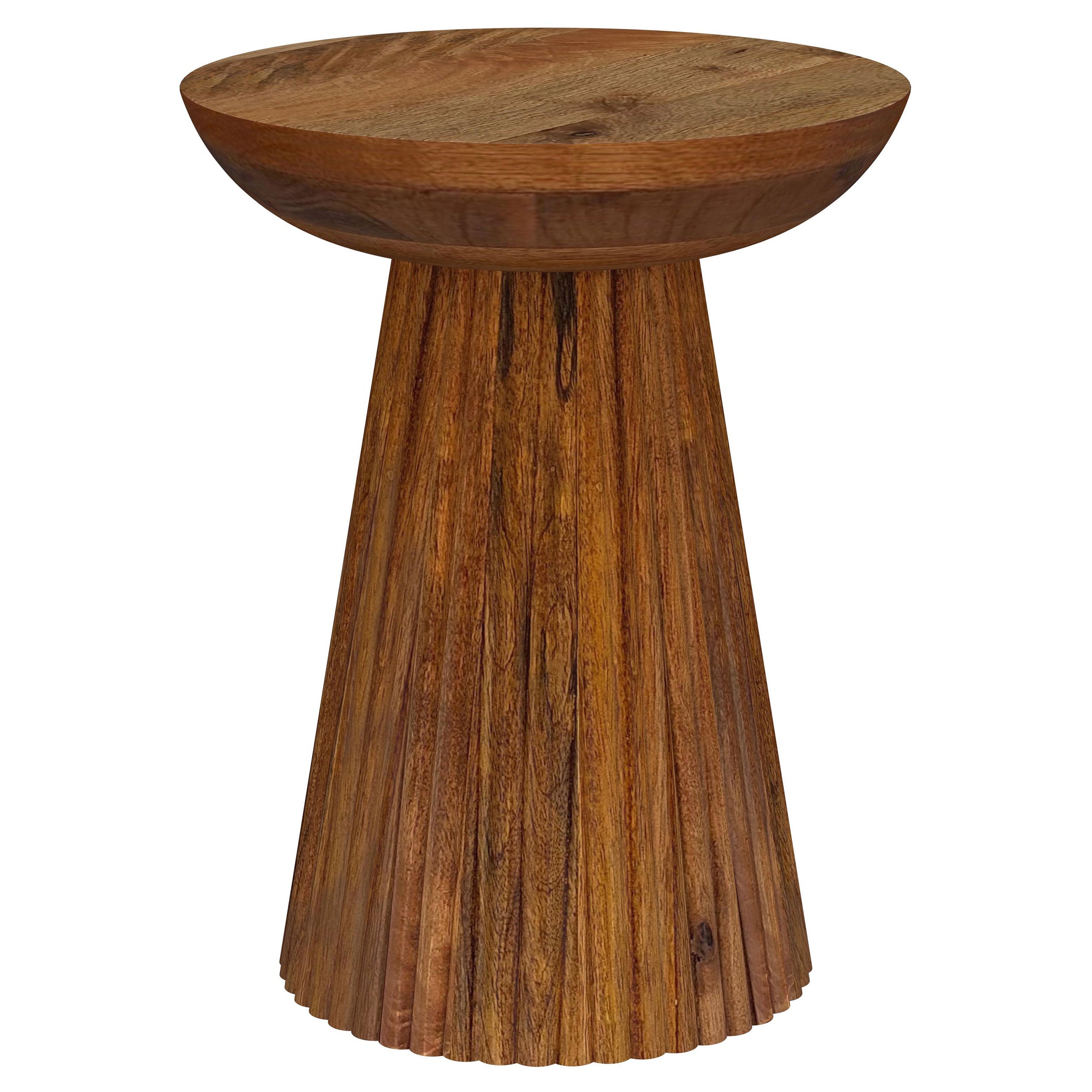 Orleans Furniture - Coaster - Aureo Round Solid Wood Accent Side Table Wild Honey - 931155