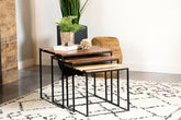 Orleans Furniture - Coaster - Belcourt 3-piece Square Nesting Tables Natural and Black - 931182