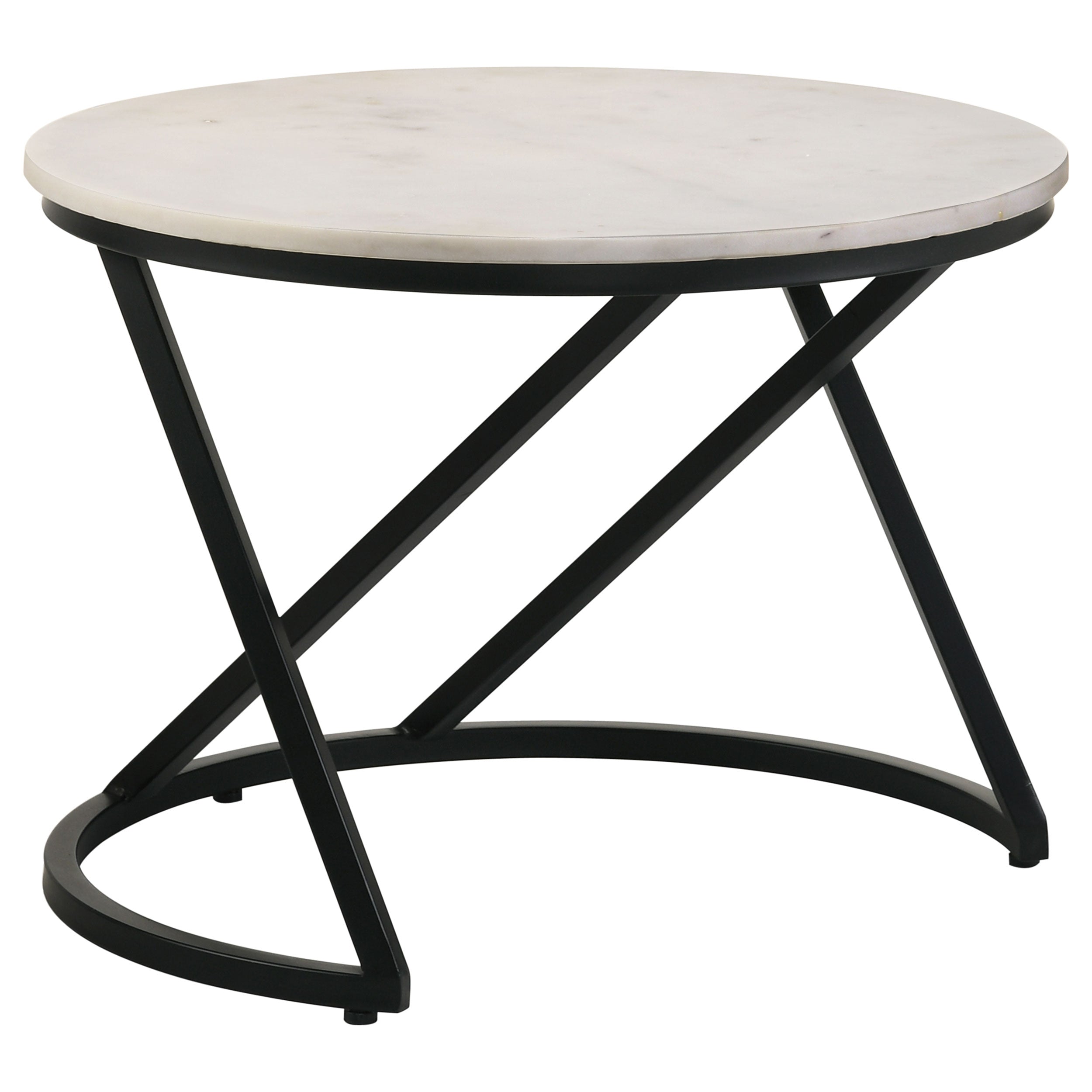 Orleans Furniture - Coaster - Miguel Round Marble Top Coffee Table White and Black - 931227