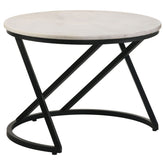 Orleans Furniture - Coaster - Miguel Round Marble Top Coffee Table White and Black - 931227