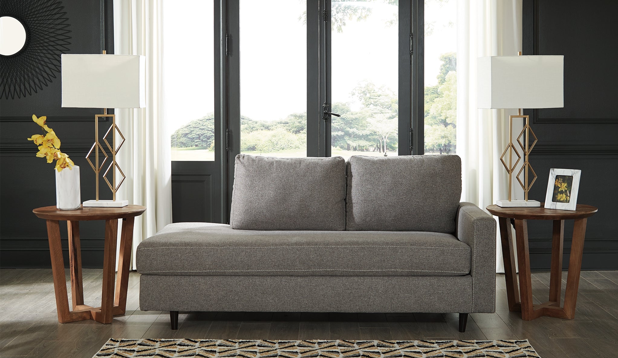 Orleans Furniture - Ashley Furniture - Lyman Living Room - RAF Corner Chaise / Graphite - 9330317