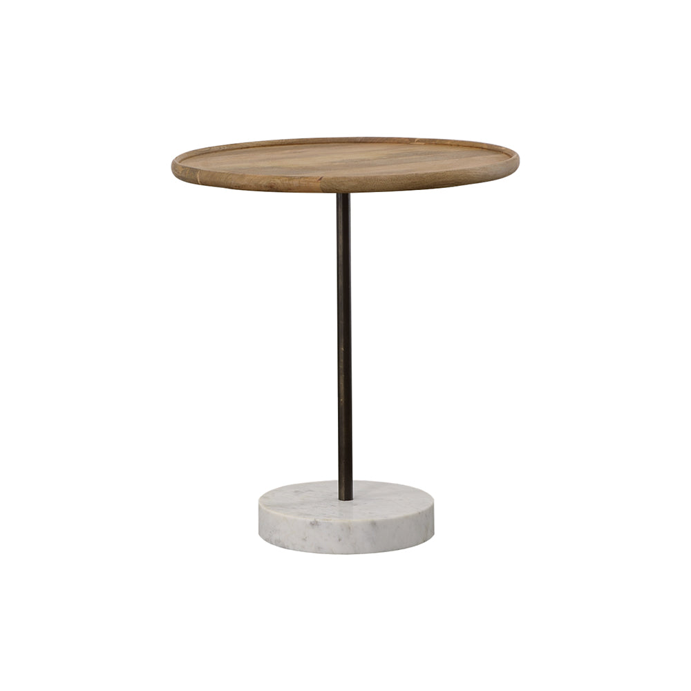 Orleans Furniture - Coaster - Ginevra Wood Top Marble Base Table Natural Brown and White - 935881
