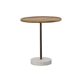 Orleans Furniture - Coaster - Ginevra Wood Top Marble Base Table Natural Brown and White - 935881