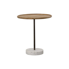 Orleans Furniture - Coaster - Ginevra Wood Top Marble Base Table Natural Brown and White - 935881