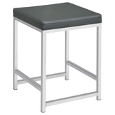 Orleans Furniture - Coaster - Afshan Upholstered Square Padded Vanity Stool Chrome - 935924