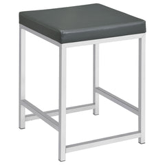 Orleans Furniture - Coaster - Afshan Upholstered Square Padded Vanity Stool Chrome - 935924