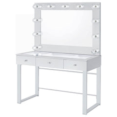 Umbridge 3-drawer Vanity Set with Lighting Chrome and White