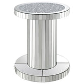 Orleans Furniture - Coaster - Dorielle Round Mirrored Acrylic Crystal Side Table Silver - 936125