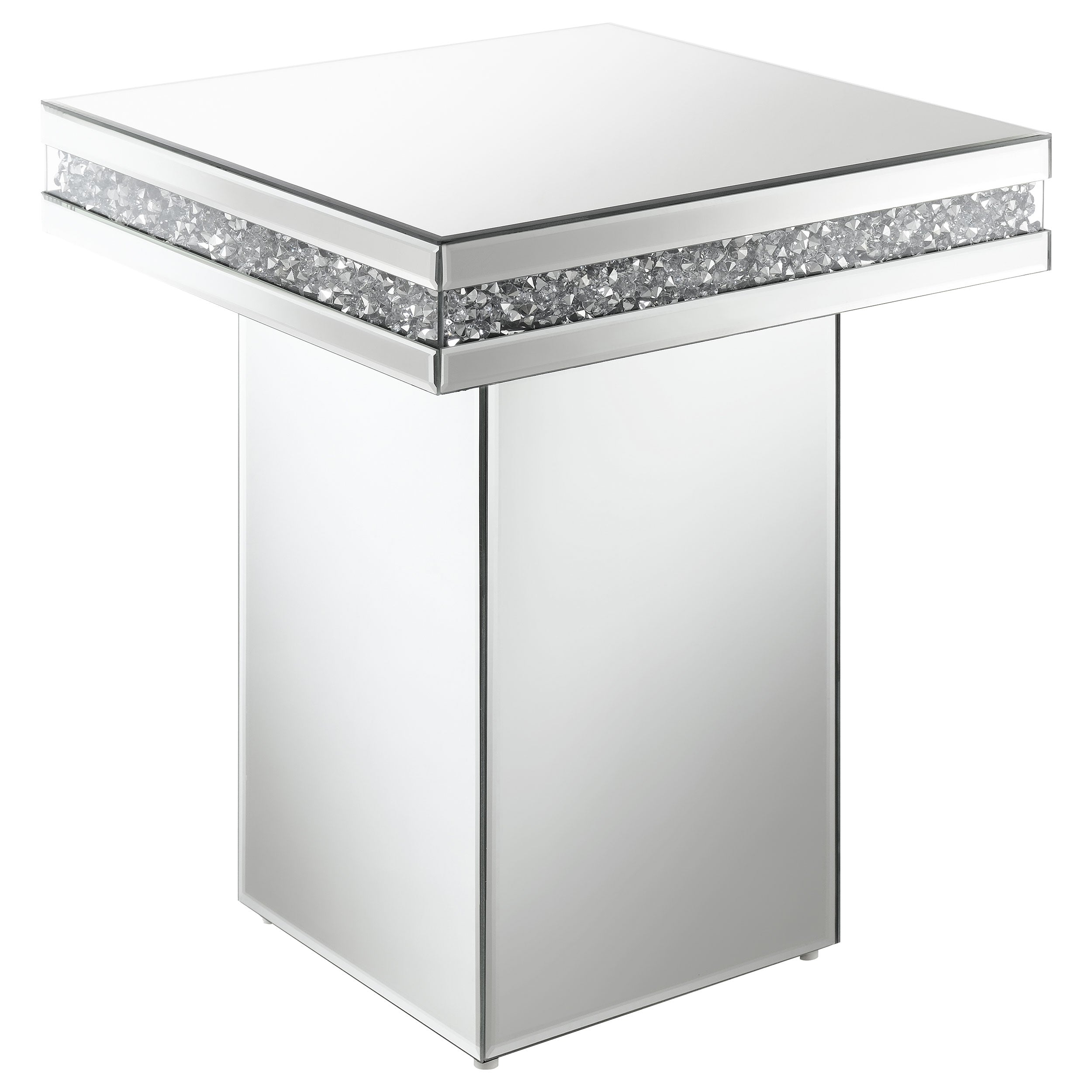Orleans Furniture - Coaster - Elora Square Mirrored Accent Side Table Silver - 936137