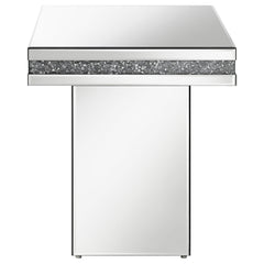 Elora Square Mirrored Accent Side Table Silver