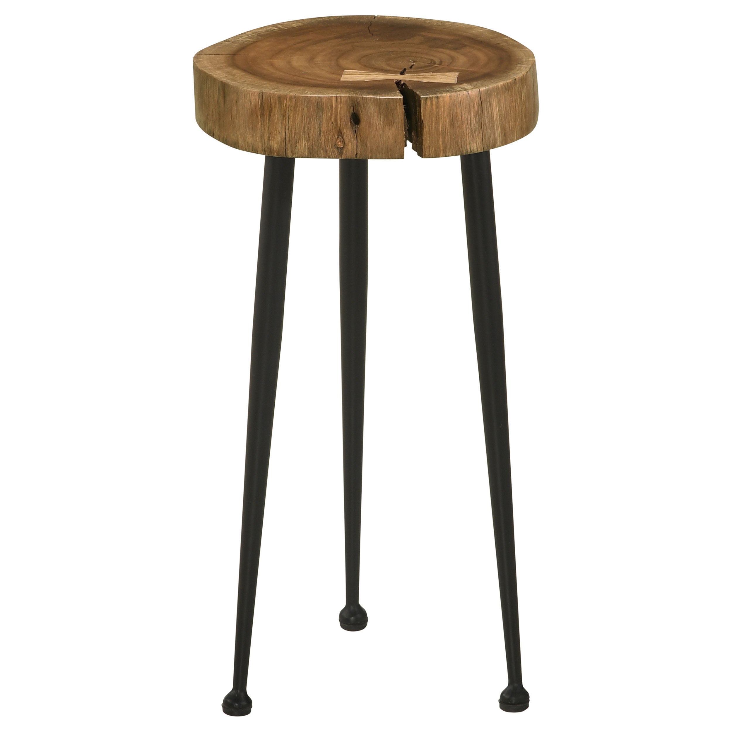 Orleans Furniture - Coaster - Keith Round Solid Tree Trunk Side Table Natural and Black - 936181