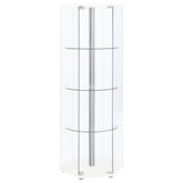 Orleans Furniture - Coaster - Zahavah 4-shelf Hexagonal Clear Glass Curio Cabinet White - 950001