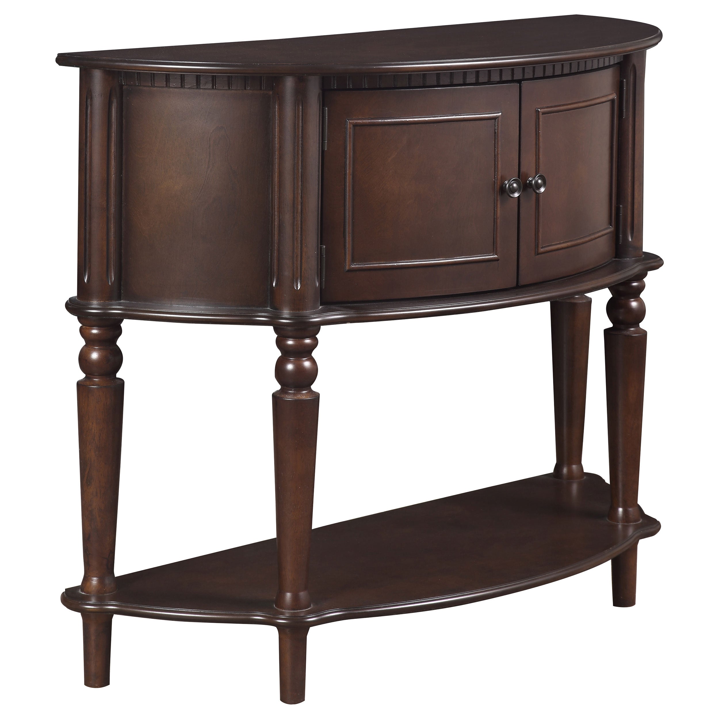 Orleans Furniture - Coaster - Brenda 2-door Demilune Wood Entryway Console Table Brown - 950059