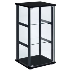 Orleans Furniture - Coaster - Cyclamen 3-shelf Clear Glass Curio Display Cabinet Black - 950179