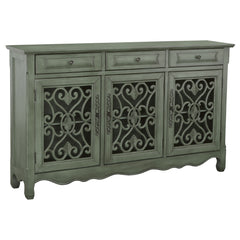 Orleans Furniture - Coaster - Madeline 3-drawer Scrollwork Accent Cabinet Antique Green - 950357