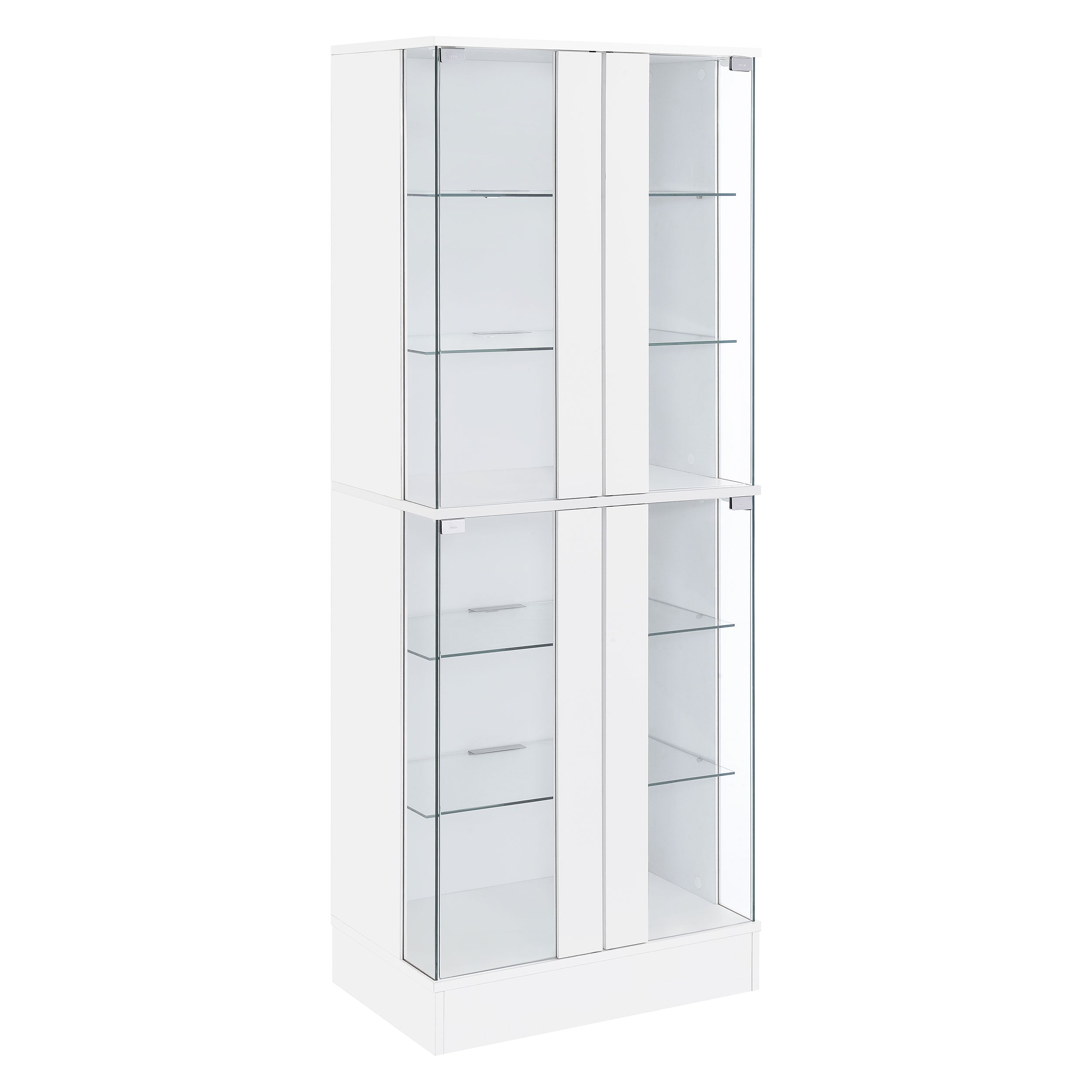 Orleans Furniture - Coaster - Cabra 4-door LED Curio Display Cabinet White High Gloss - 950397