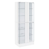 Orleans Furniture - Coaster - Cabra 4-door LED Curio Display Cabinet White High Gloss - 950397