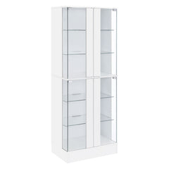 Orleans Furniture - Coaster - Cabra 4-door LED Curio Display Cabinet White High Gloss - 950397