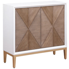 Orleans Furniture - Coaster - Gretchen 2-door Wood Fluted Parquet Cabinet White and Brown - 950408