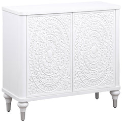 Orleans Furniture - Coaster - Cardella 2-door Mandala Accent Cabinet Distressed White - 950411